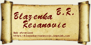 Blaženka Resanović vizit kartica